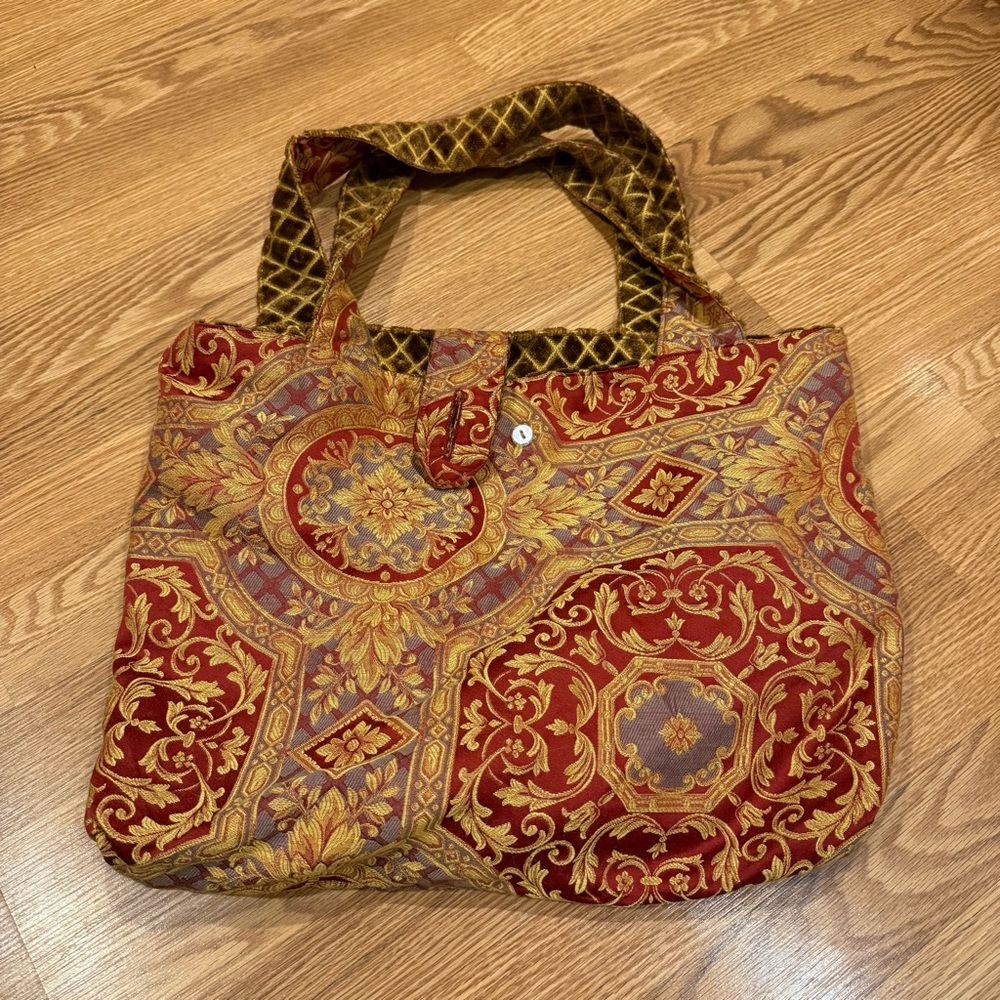 Diamond Velvet / Tapestry Reversible Tote Bag